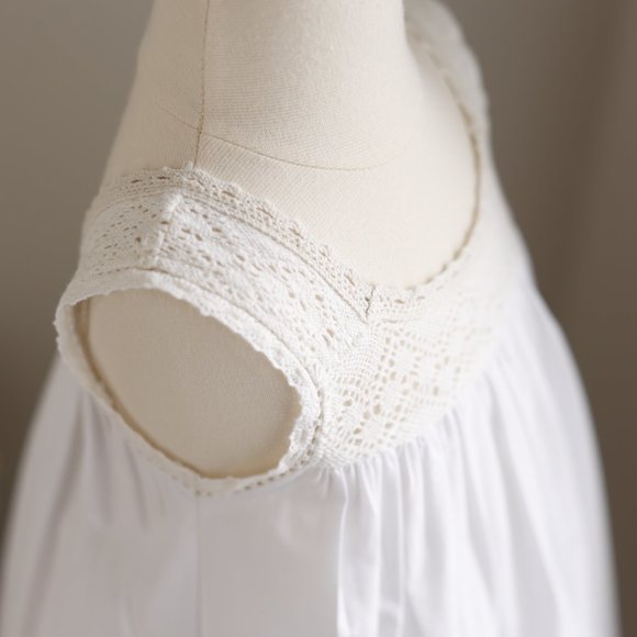 White Cotton Heirloom Sleeveless Dress Crocheted Lace Boutique 18 Month Boho - Picture 3 of 6